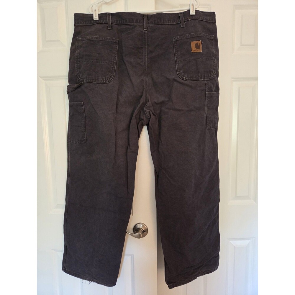 Carhartt B11-PTL Washed Duck Work Dungaree Pants Cotton Petrol Gray Men's 44x30 - Picture 3 of 6